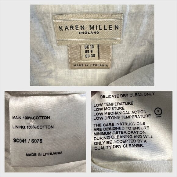 KAREN MILLEN Skirt Blue Floral Tiered Fit & Flare Sz 6 Feminine Butterfly Boho - Picture 11 of 14